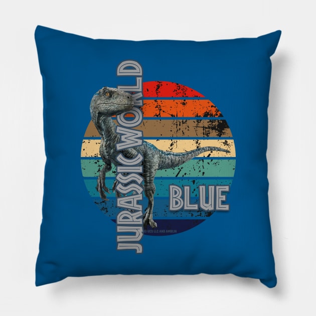 Jurassic Blue Velociraptor Pillow by Jurassic Merch