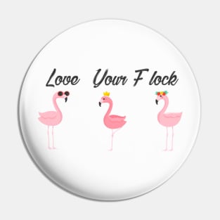 Flamingo, Summer, Love your Flock, Summer Tee, gift for Friend, Bridemaid Gift, Bachelorette, Beach Shirts Pin