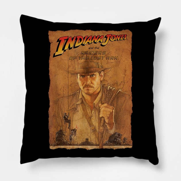 Lucasfilm Indiana Jones Raiders of the Lost Ark Poster Art Pillow by Trogexy Pearcepn