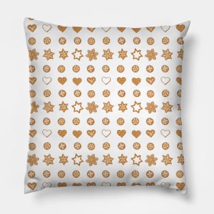 Winter Cookies on white - grid Pillow