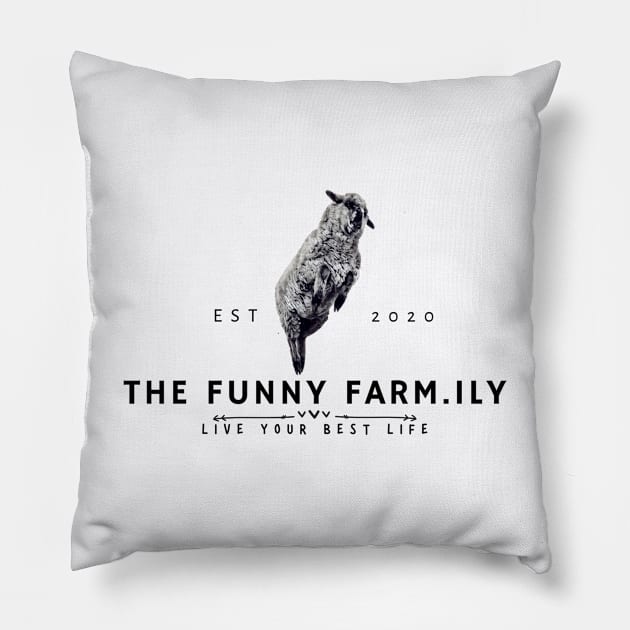 Live Your Best Life and Bounce With Blueberry at The Funny Farm.ily Pillow by The Farm.ily