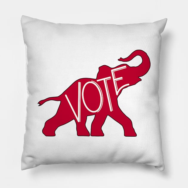 Vote Republican Party Red Elephant Pillow by Gsallicat