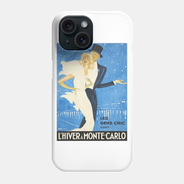 Winter in Monte Carlo - Beautiful Vintage Poster Design Phone Case by Naves