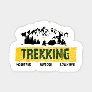 Trekking mountains outdoor adventure Magnet