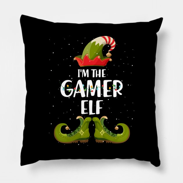 Im The Gamer Elf Christmas Pillow by intelus