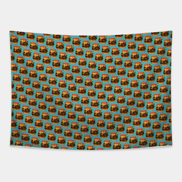 Double Cheeseburger Pattern Tapestry by KellyGilleran