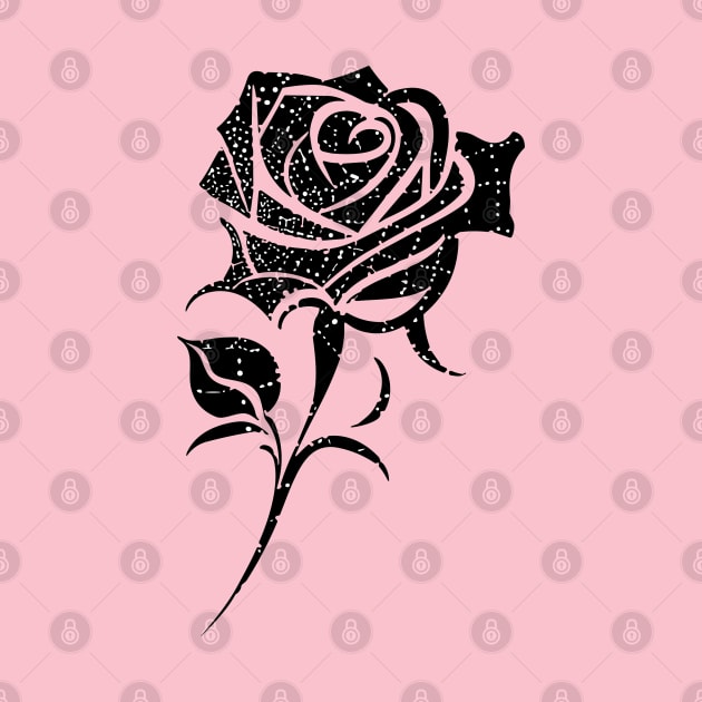 Minimalist Black and White Rose by Basic Corner