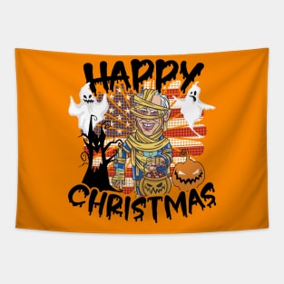 Happy Christmas Halloween Jokes Pumpkin Boo Mummy Joe Biden Tapestry