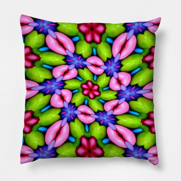 Cute Pink Flower Pattern Pillow by PatternFlower