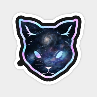 Prismatic iridescent milky way space cat Magnet