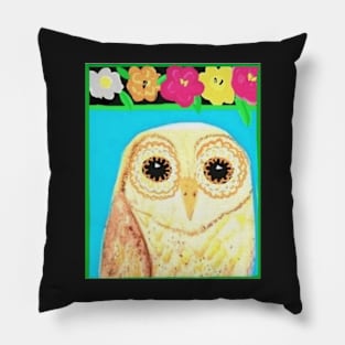 Flower Power Owl Pillow