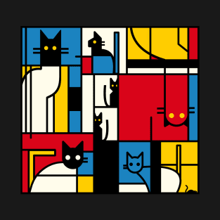 The Mondrian Cats by Tobe Fonseca T-Shirt