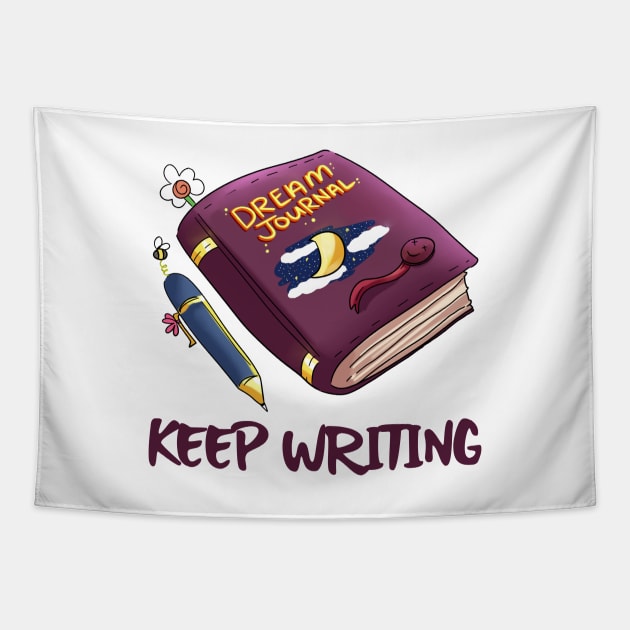 Keep Writing your Dream Journal Tapestry by Colored Stardust
