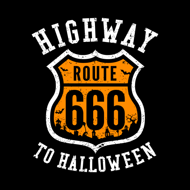 Route 666 Highway to Halloween Road Sign by propellerhead