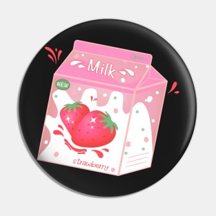 Retro 90s Japanese Kawaii Strawberry Milk Shake Carton Pin