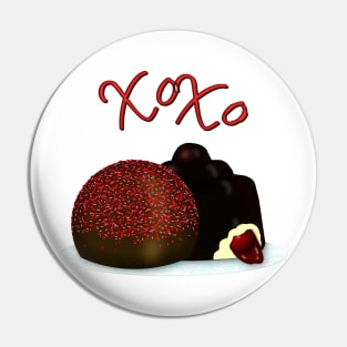 XOXO Valentine Bonbon and Dark Chocolate Covered Cherry Pin