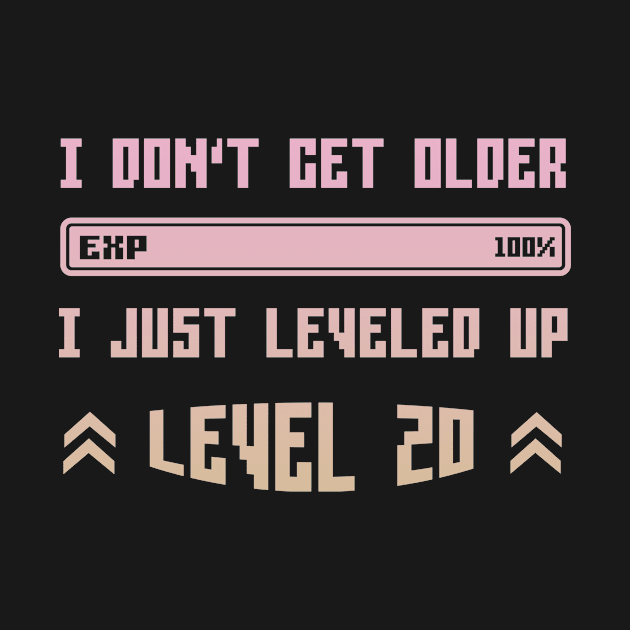 I Leveled Up 20th Birthday Funny Gamer Gaming Gift Idea by Eugen_Design