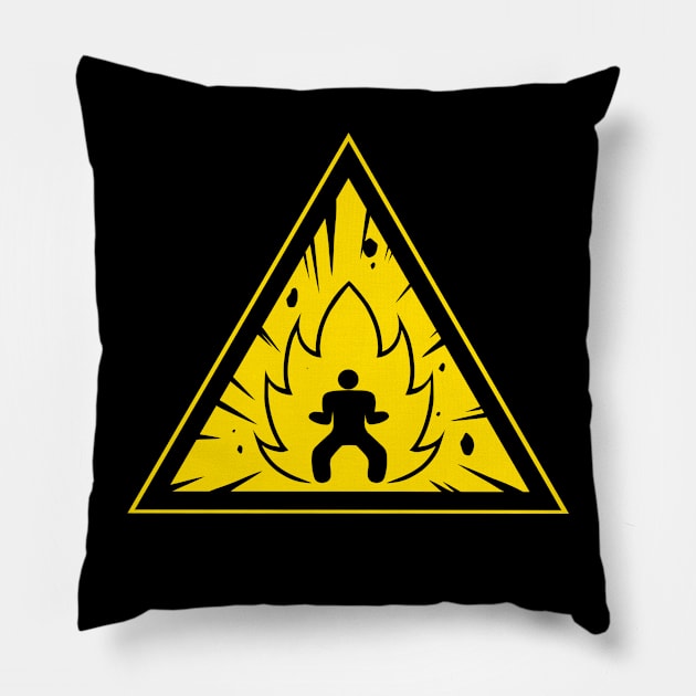 Beware! Explosive Aura! Pillow by Eman