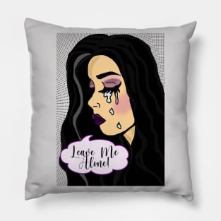 Leave Me Alone - Pop Art Crying Girl Pillow