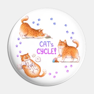 Cat's Cycle (Purple) Pin