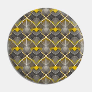 Yellow Grey Geometric Pin