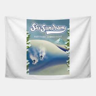 Ski Sundown New Hartford ski poster Tapestry