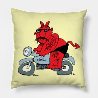 Devil on two wheels Pillow