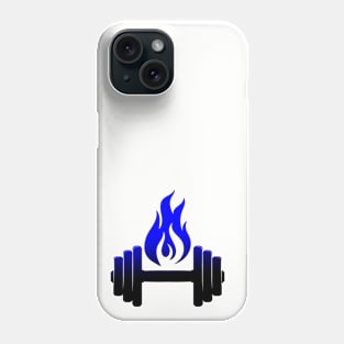 Blue Flame with Black Free Weight Phone Case