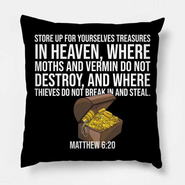 Store up for yourselves treasures in heaven, bible Verse, Christian Pillow by ChristianLifeApparel