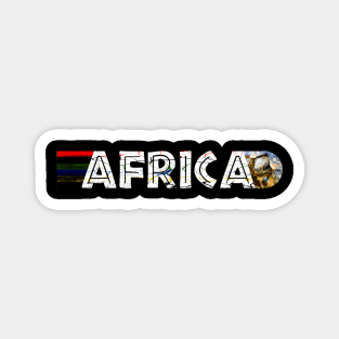 African Flag Colors Distressed Leopard Tortoise Magnet