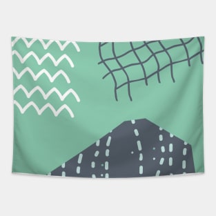 White underwater waves and grid Tapestry