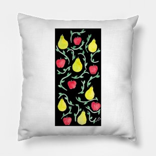 Orchard on Black Pattern Pillow