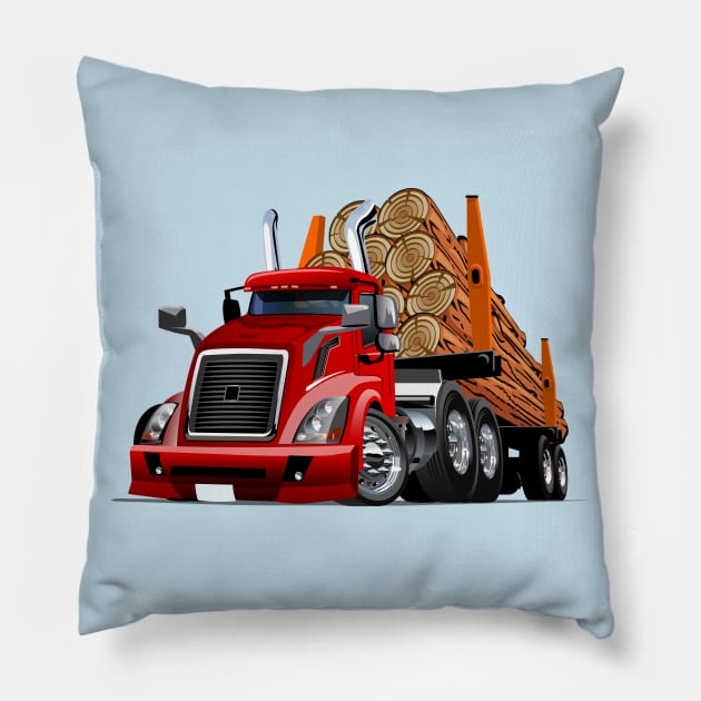 Cartoon truck Pillow by Mechanik