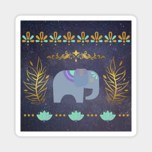 Decorative Elephant in Space Design Magnet