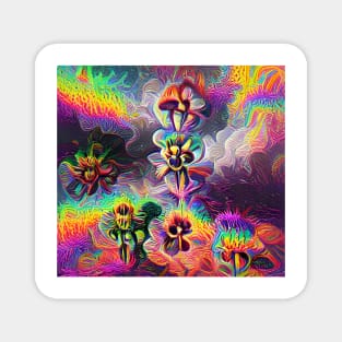 Psychedelic Flowers Magnet