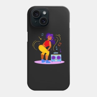 Girl dancing on loud music Phone Case