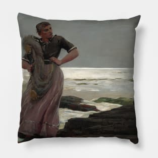 A Light on the Sea by Winslow Homer Pillow