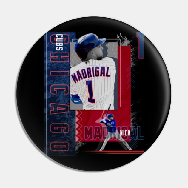 Nick Madrigal Baseball Paper Poster Cubs 2 - Nick Madrigal - Pin