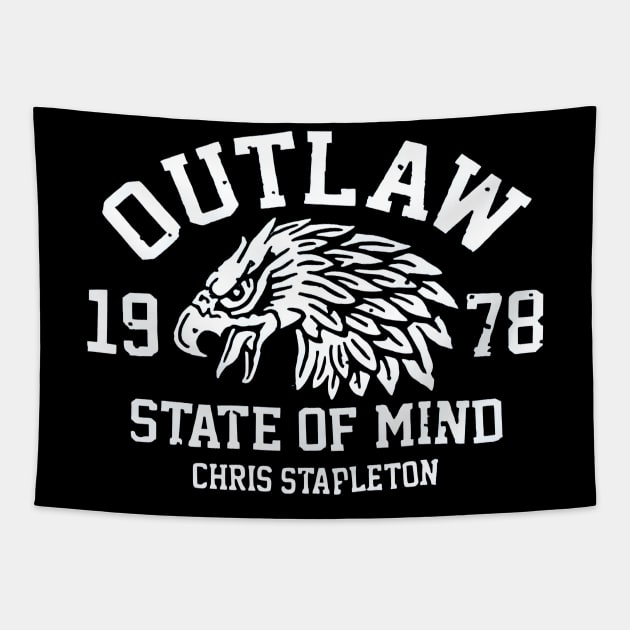 Outlaw Chris Stapleton Retro Country Tapestry by KuldesaK