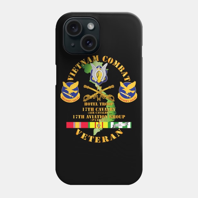 Vietnam Combat Cavalry Vet  w Hotel Troop - 17th Air Cav - 17th Aviation Group DUI w SVC Phone Case by twix123844