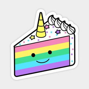 Cute Rainbow Unicorn Cake Doodle Magnet