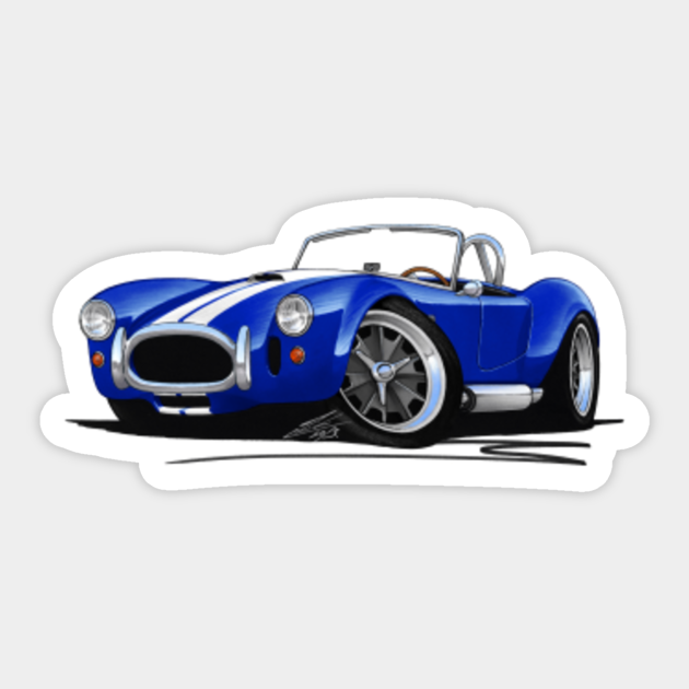 Ac Shelby Cobra Classic Car Blue With Stripes Shelby Cobra Sticker Teepublic Uk