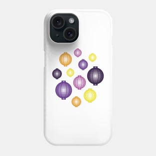 Lanterns | Mid Autumn Festival | Purple Orange Yellow | White Phone Case