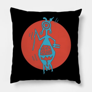 petroglyph blue pet Pillow