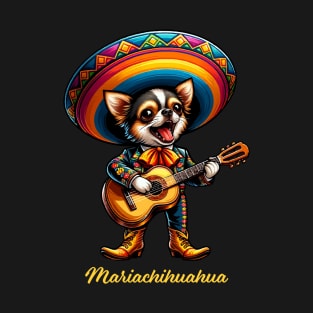 Mariachihuahua Funny Mariachi Chihuahua Traditional Guitar player Sombrero T-Shirt