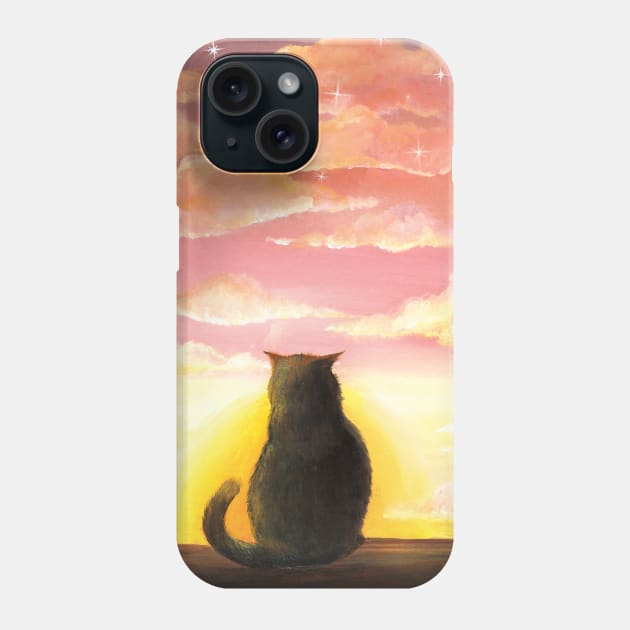 Cat sunset Phone Case by HannahFarr