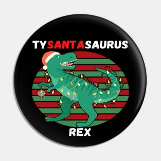 Santa Dinosaur T-Rex Raptor Christmas Presents Family Gift Pin