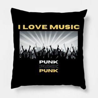 I Love Music Punk Pillow