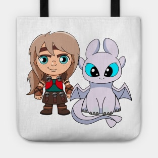 Astrid and Light fury, fanart how to train your dragon, Httyd characters Tote