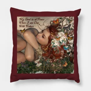 Butterfly Girl Peace In Nature Pillow